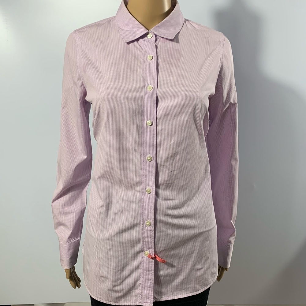 J.CREW Classic-fit 100% Cotton Dress Shirt Purple&White Stripes Size S